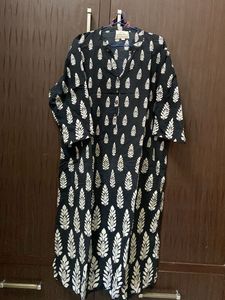 Black printed kurta
