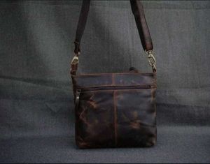 Vintage Leather Crossbody Bag Unisex