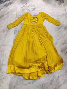 Yellow gown with heavy work