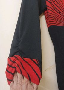 Red &amp; Black Patterned Dress