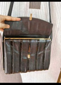 Vintage Black Leather Shoulder Bag