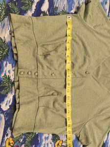 ONLY Light Green Textured Button-Up Top