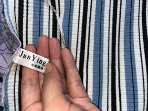 Striped Ribbed Fitted Top