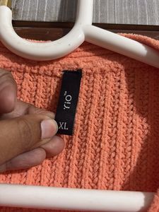neon orange cardigan top