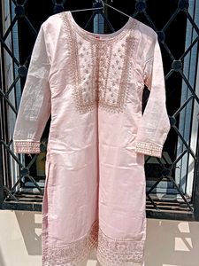 Light Pink Organza Kurti