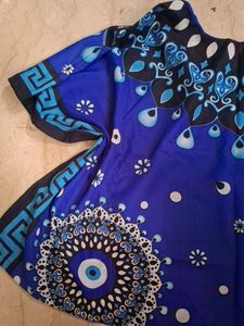 Blue kaftan dress with jhumka set