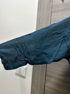 Embellished Teal Blue Tunic Top with skirt