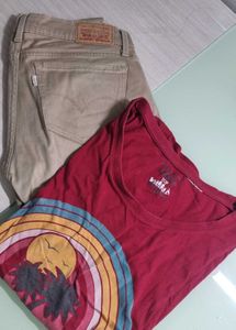 Combo Cotton Trouser And Hosry T-shirt