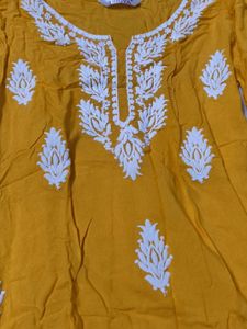 Yellow Chikankari Kurta