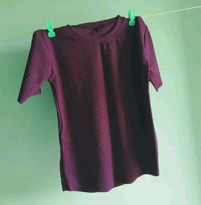 purple Ribbed Top
