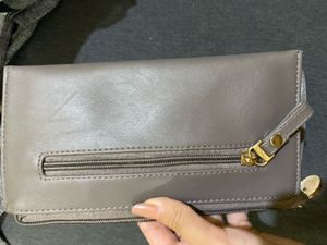 Stylish Grey Zip-Around Wallet