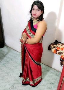 Beautiful Red crepe Silk Saree