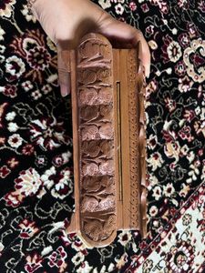 Kashmiri Walnut Wood Hand Carved Jewellery Box