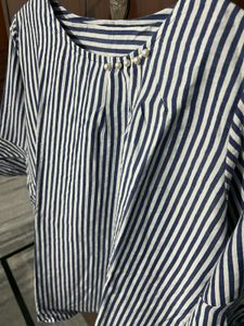 Chic Striped Bell Sleeve Top