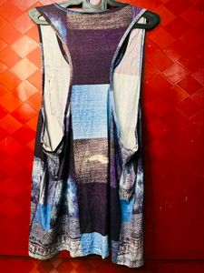 Patchwork Sleeveless Top with Pocket
