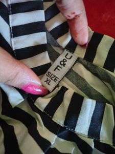 Striped Cold Shoulder Top