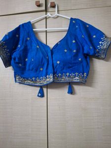 Vibrant Blue Embroidered Blouse