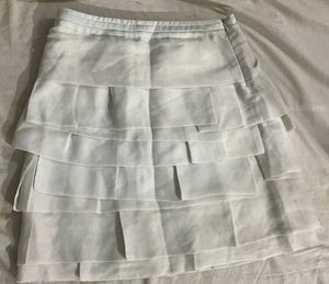 White Layered Ruffle Skirt
