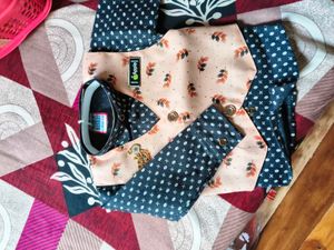 Boys Peach Floral Nehru Jacket Set