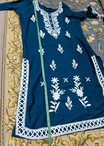 Elegant Teal Embroidered Kurta
