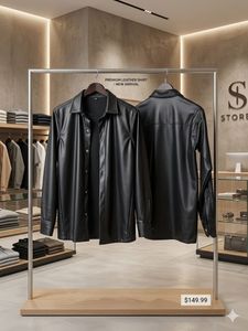 Premium Black Leather Shirt