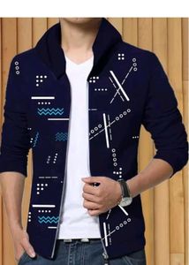 Stylish Blue Printed Men's Jacket