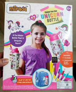 Kids Unicorn Water Bottle With 4 Waterproof Acrylic Markers