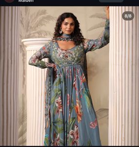 Chinon Beautiful Floral Print Ethnic Gown