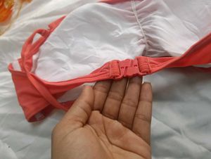 Coral Ruffled Bikini Top