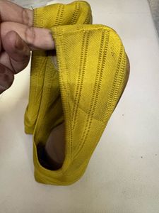 Yellow Knit Pointed Flats