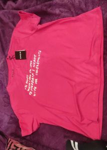 SHEIN Pink Graphic T-Shirt