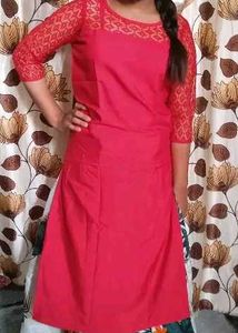 MAROON A-LINE KURTA