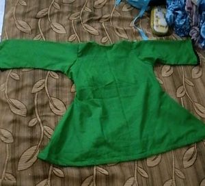 Trending 🤩Vibrant Green Wrap peplum Angrakha top