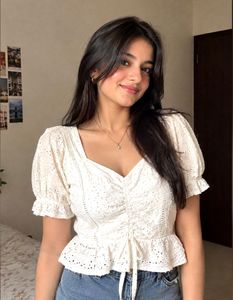 Chic White Eyelet Crop Top