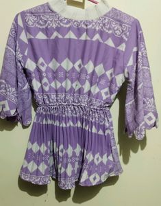 Purple High Neck Top For Ladies &amp; Girls