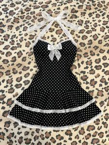 y2k Chic Polka Dot Halter Dress