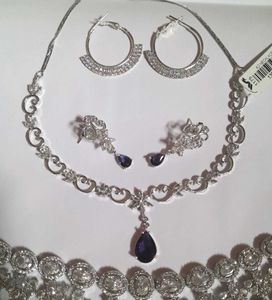 Elegant CZ Stone Necklace & Earring Set