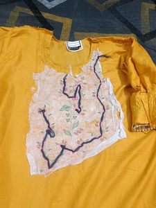 Yellow Embroidered Kurta Set with Dupatta