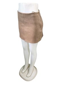 Tan Suede Mini Skirt Free Size Fir For 32 To 36