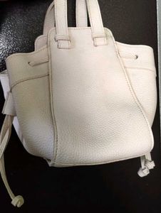 Stylish Cream Textured Hobo Bag
