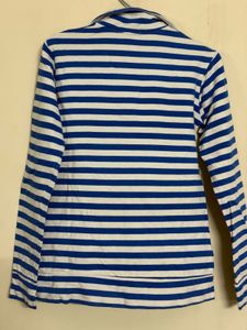 Blue &amp; White Striped  Top/sweatshirt
