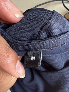 blue top cargo jeans combo