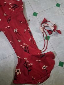 Red Floral Salwar Kameez