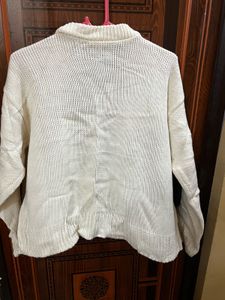 Cream Knit Open Cardigan