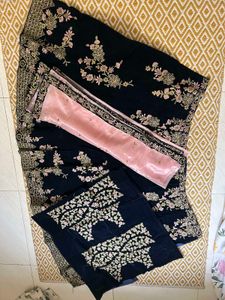 Elegant Embroidered Unstitched Lehenga