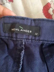Navy Blue Crop Fit Trousers
