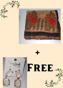 Beautiful Georgette Saree.+ Free Earings.