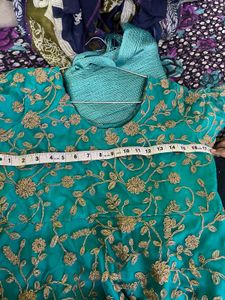 Beautiful Gown With Dupatta Sky Blue