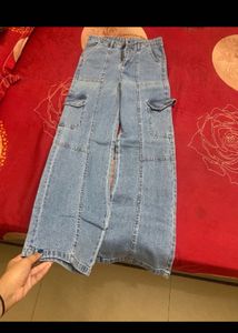 Y2k Light Wash Cargo Jeans