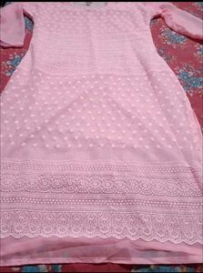 Elegant Pink Chikankari Kurta